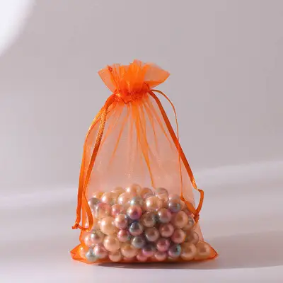 100pcs/dozen Simple Solid Color Organza Bundle Pocket