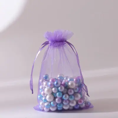 100pcs/dozen Simple Solid Color Organza Bundle Pocket