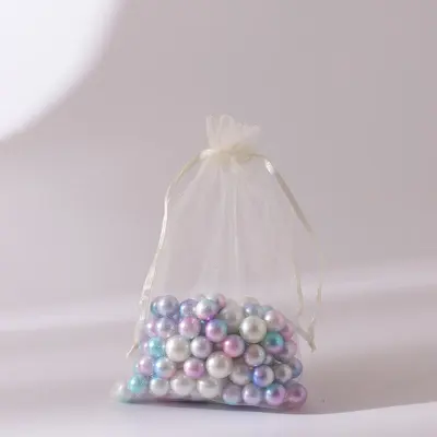 100pcs/dozen Simple Solid Color Organza Bundle Pocket