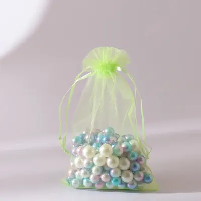 100pcs/dozen Simple Solid Color Organza Bundle Pocket