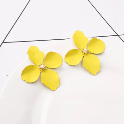 Bohemian Irregular Flower Drop Earrings Alloy Geometric Women's