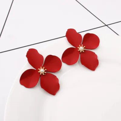 Bohemian Irregular Flower Drop Earrings Alloy Geometric Women's
