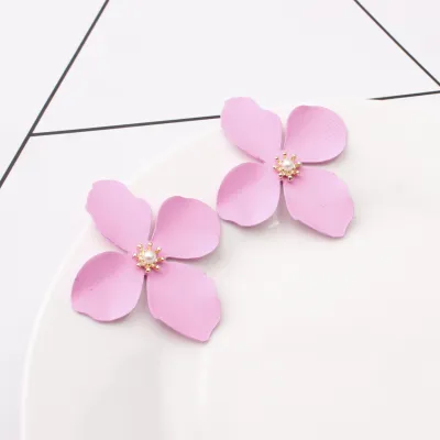 Bohemian Irregular Flower Drop Earrings Alloy Geometric Women's