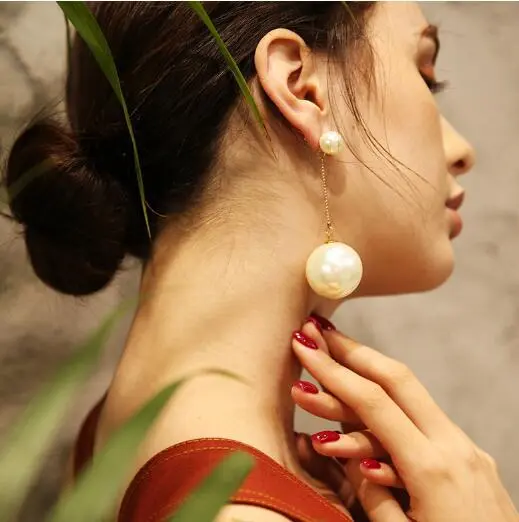 Elegant Imitation Pearl Geometric Dangle Earrings for Women