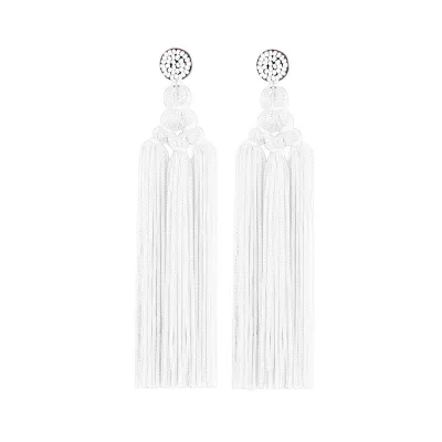 Fashion Hand Woven Knot Solid Color Tassel Earrings