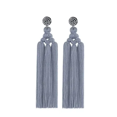 Fashion Hand Woven Knot Solid Color Tassel Earrings