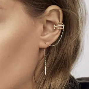 Ear Clip Piercing Chain Key Lightning Earrings Set Unisex Alloy