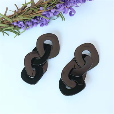 Exaggerated Acrylic Chain Dangle Earrings Geometric Simple Women's