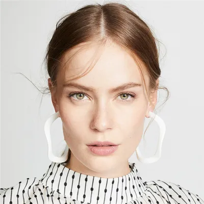 Creative Twisted C-Shaped Acrylic Hoop Earrings for Women