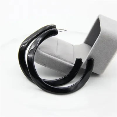Creative Twisted C-Shaped Acrylic Hoop Earrings for Women