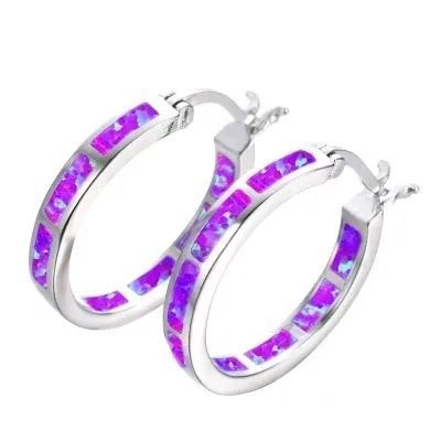 Fashion Colorful Geometric Alloy Hoop Earrings