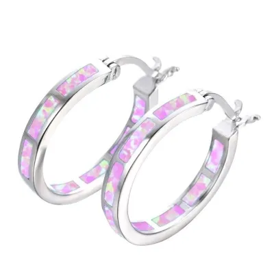 Fashion Colorful Geometric Alloy Hoop Earrings