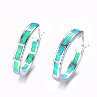 Fashion Colorful Geometric Alloy Hoop Earrings