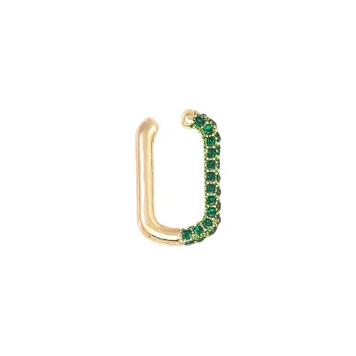 1pc Bohemian Heart-Shaped Rectangular Rhinestone Decor Ear Clip