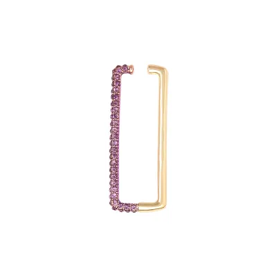 1pc Bohemian Heart-Shaped Rectangular Rhinestone Decor Ear Clip