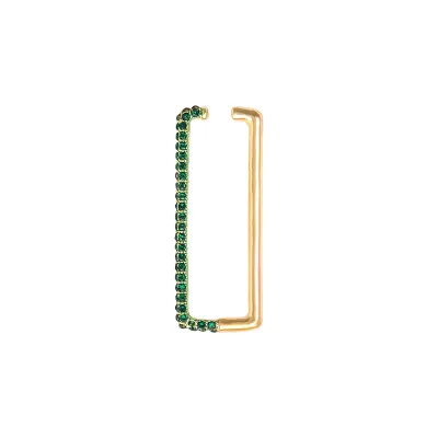 1pc Bohemian Heart-Shaped Rectangular Rhinestone Decor Ear Clip