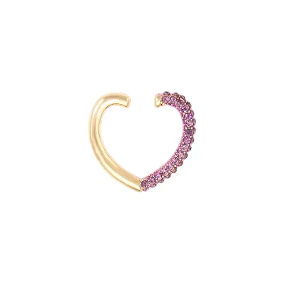 1pc Bohemian Heart-Shaped Rectangular Rhinestone Decor Ear Clip