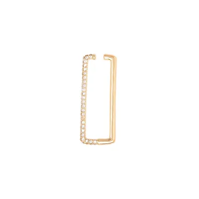 1pc Bohemian Heart-Shaped Rectangular Rhinestone Decor Ear Clip