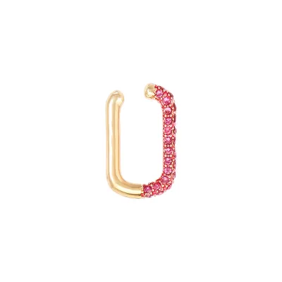 1pc Bohemian Heart-Shaped Rectangular Rhinestone Decor Ear Clip