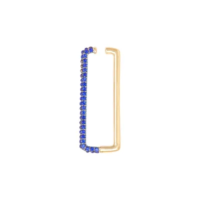 1pc Bohemian Heart-Shaped Rectangular Rhinestone Decor Ear Clip