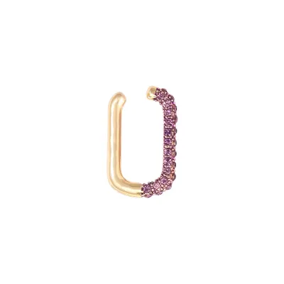 1pc Bohemian Heart-Shaped Rectangular Rhinestone Decor Ear Clip
