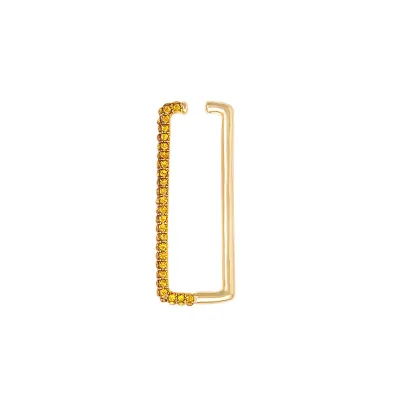 1pc Bohemian Heart-Shaped Rectangular Rhinestone Decor Ear Clip