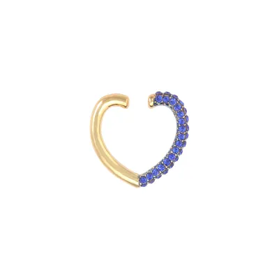1pc Bohemian Heart-Shaped Rectangular Rhinestone Decor Ear Clip
