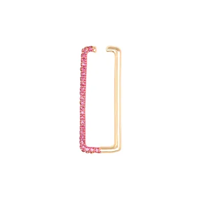 1pc Bohemian Heart-Shaped Rectangular Rhinestone Decor Ear Clip