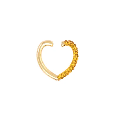 1pc Bohemian Heart-Shaped Rectangular Rhinestone Decor Ear Clip