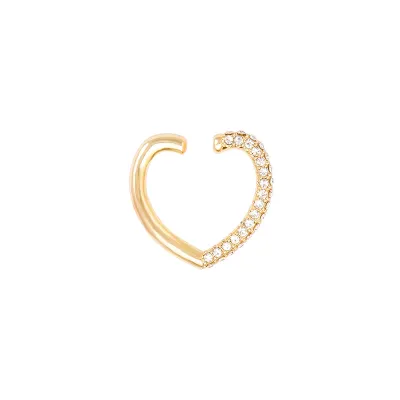 1pc Bohemian Heart-Shaped Rectangular Rhinestone Decor Ear Clip