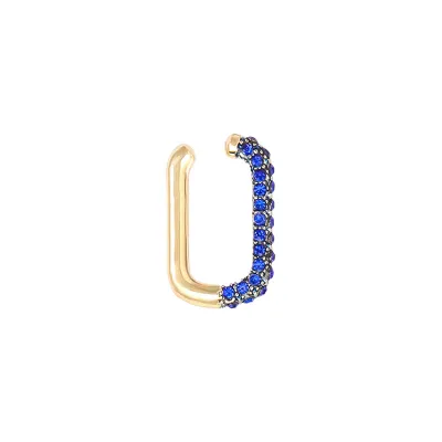 1pc Bohemian Heart-Shaped Rectangular Rhinestone Decor Ear Clip