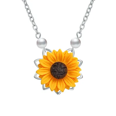Vintage Exaggerated Sunflower Pendant Drop Earrings for Women Alloy