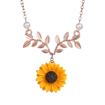 Vintage Exaggerated Sunflower Pendant Drop Earrings for Women Alloy