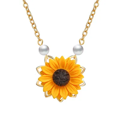 Vintage Exaggerated Sunflower Pendant Drop Earrings for Women Alloy