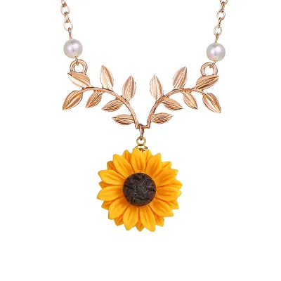 Vintage Exaggerated Sunflower Pendant Drop Earrings for Women Alloy