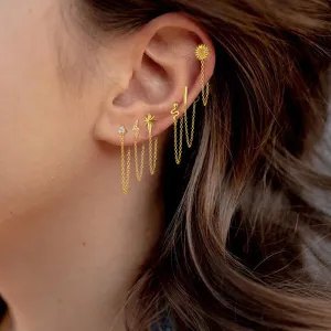 Creative Metal Tassel S925 Sterling Silver Geometric Stud Earrings for Women