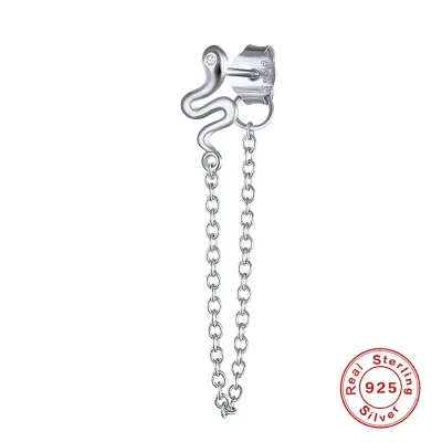 Creative Metal Tassel S925 Sterling Silver Geometric Stud Earrings for Women