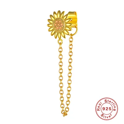 Creative Metal Tassel S925 Sterling Silver Geometric Stud Earrings for Women