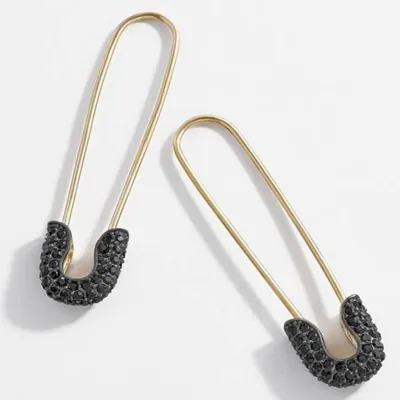 Fashion Pin Shape Pendant Multicolor Rhinestone Earrings