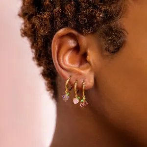 1pc Fruit Pendant Zircon Decor Earrings for Women Copper Instagram Wind