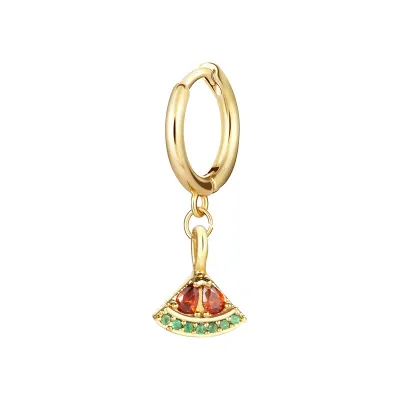1pc Fruit Pendant Zircon Decor Earrings for Women Copper Instagram Wind