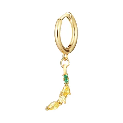 1pc Fruit Pendant Zircon Decor Earrings for Women Copper Instagram Wind