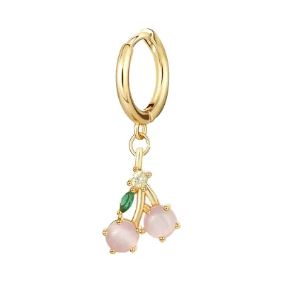 1pc Fruit Pendant Zircon Decor Earrings for Women Copper Instagram Wind