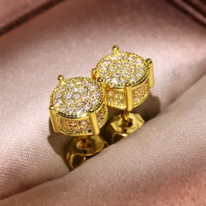 Shiny Zircon Decor Stud Earrings For Women