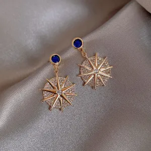 Retro Sun Flower Shaped Design Women Earrings