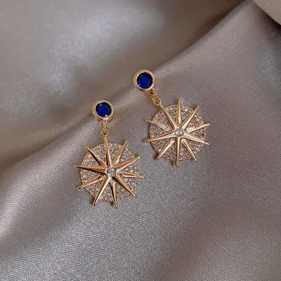 Retro Sun Flower Shaped Design Women Earrings