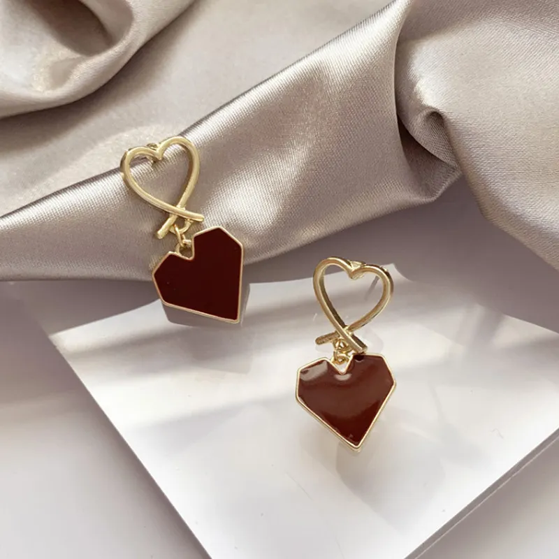 Elegant Sweet Love Heart Shape Geometric Rhinestone Women's Earrings