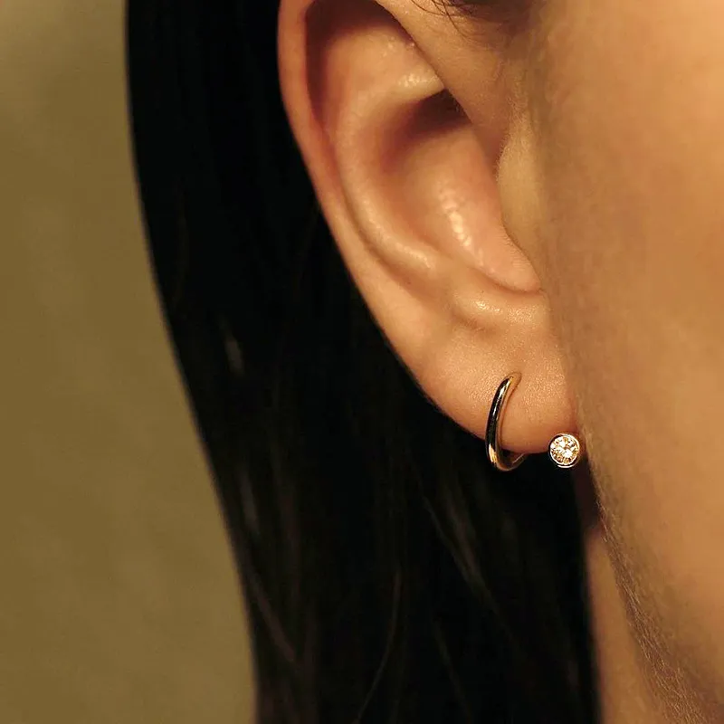 Fashion Women Zircon Decor Geometric U Shape Earrings