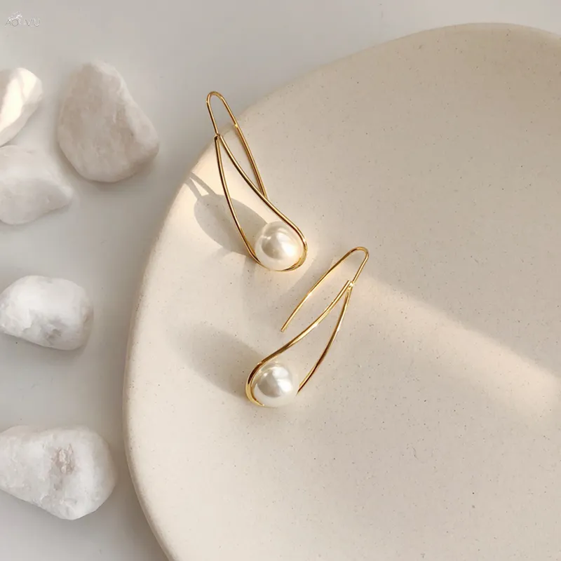 Fashion Handmade Pearl Decor Drop Earrings