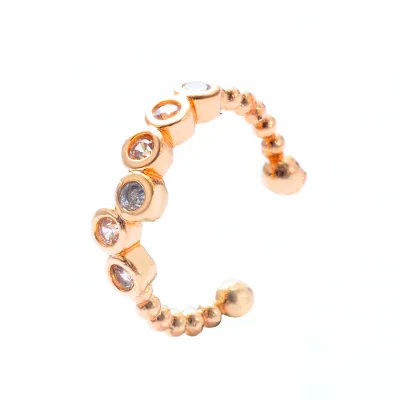 1pc Fashion Rhinestone Decor Geometric Clip Earrings for Women